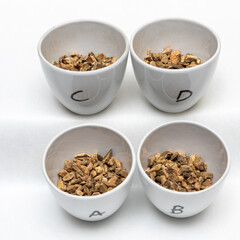 Dried samples of chinese rhubarb, Rheum officinale extract and dry drug