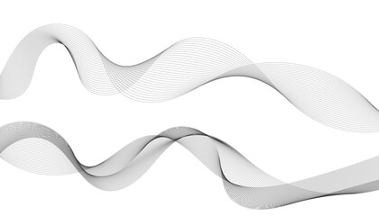 Abstract wave element for design. Digital frequency track equalizer. Stylized line art background. Vector illustration. Wave with lines created using blend tool. Curved wavy line, smooth stripe.