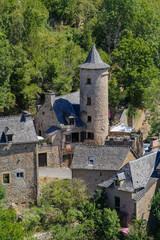France, Aveyron, Bozouls, the Trou de Bouzouls, Sainte-Fauste church, High quality photo