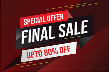 Special offer final sale tag. Banner design template for marketing. Special offer promotion or retail. background banner modern graphic design for store shop, online store, website, landing page	