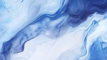 Fototapeta na wymiar Abstract watercolor painting in blue tones