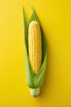 Overhead View of Corn on Colorful Background AI Generated