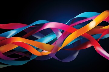 Vibrant Ribbons in Raw Style AI Generated