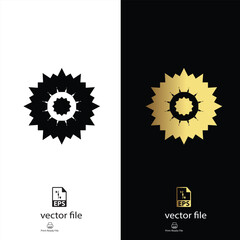 golden & black mandala design vector