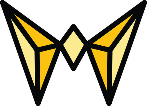 recommend clip art: Origami bat icon outline vector. Paper art. Folded mouse color flat