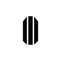 i logo design initial letter black