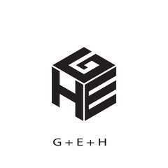 hge logo design initial letter box geometric
