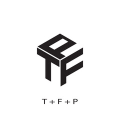 tfp logo design initial letter box geometric