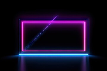 illustration pink tone wallpaper background rendering shade 3D frame neon element color black Parallelogram Blue graphic rectangle overlay isolated motion two picture light