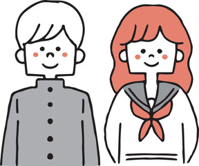 学生服の男女