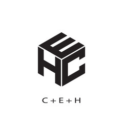 hec logo design initial letter box geometric