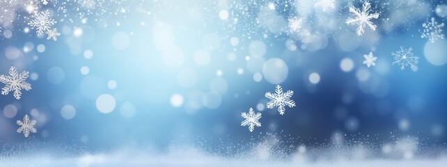 white and blue christmas background with snowflakes