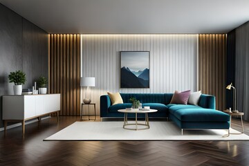 modern living room with sofa