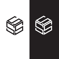 s logo design box geometric shape minimalist