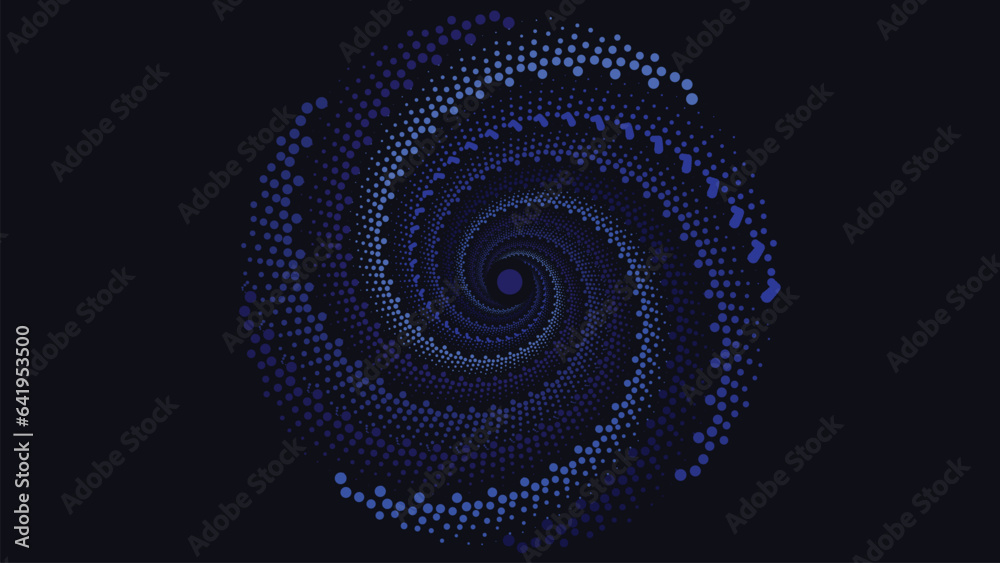 Wall mural abstract spiral vortex round background in dark blue color combination. this creative design can be 