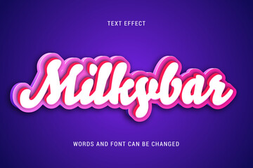 Milky bar text effect editable eps cc