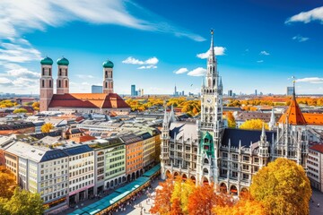 Naklejka premium Munich Germany travel destination. Tour tourism exploring.