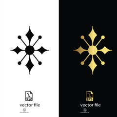 golden & black mandala design vector