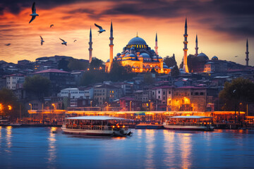 Obraz premium Istanbul travel destination. Tour tourism exploring.