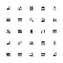 Finance Glyph 2d Icon. Editable stroke. Pixel Perfect at 32x32
