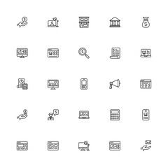 Finance Outline 2d Icon. Editable stroke. Pixel Perfect at 32x32