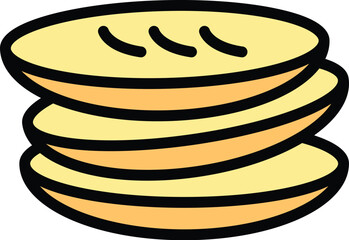Bedouin food icon outline vector. Arab desert. Arabic caravan color flat