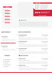 Clean Modern Resume Vector Template, Minimalist resume cv template, Resume design template, cv design, multipurpose resume design