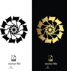 golden & black mandala design vector