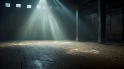 Light in the empty dark room dark room