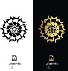 golden & black mandala design vector