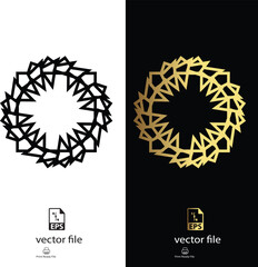 golden & black mandala design vector