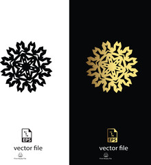 golden & black mandala design vector