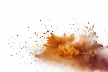 powder abstract p background brown white splash Colorful isolated explosion sand Colored grunge cloud Holi Brown texture explode color dripped macro Paint blue dust bubble white powder water liquid - obrazy, fototapety, plakaty