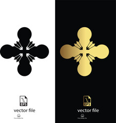 golden & black mandala design vector