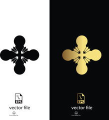golden & black mandala design vector