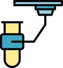 Test tube production icon outline vector. Glass factory. Raw sheet color flat