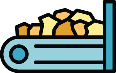 Glass line icon outline vector. Pvc furnace. Float process color flat