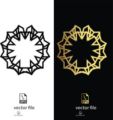 golden & black mandala design vector