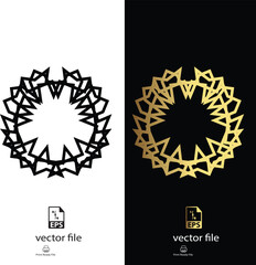 golden & black mandala design vector