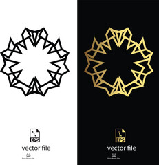golden & black mandala design vector