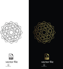 golden & black mandala design vector