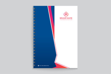 Company notebook cover design and blue color