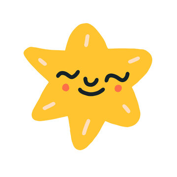 cute star on white background. Vector illustration