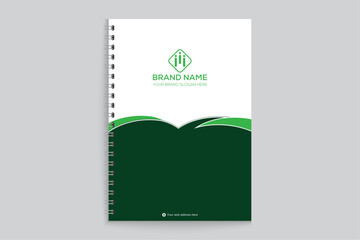 Corporate  green color notebook cover design