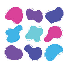 abstract fluid hand drawn organic shapes	