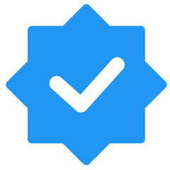 blue color verified check mark icon