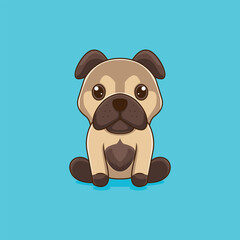 cute bulldogs mascot logo illustration.