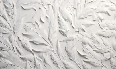 White paint texture with a pattern of grass and leaves, Background for wallpaper and cards, generative AI, Generative AI