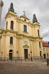 Fototapeta na wymiar St Francis Church, an 18th-century Catholic church in the Classicist style in Warsaw, Poland