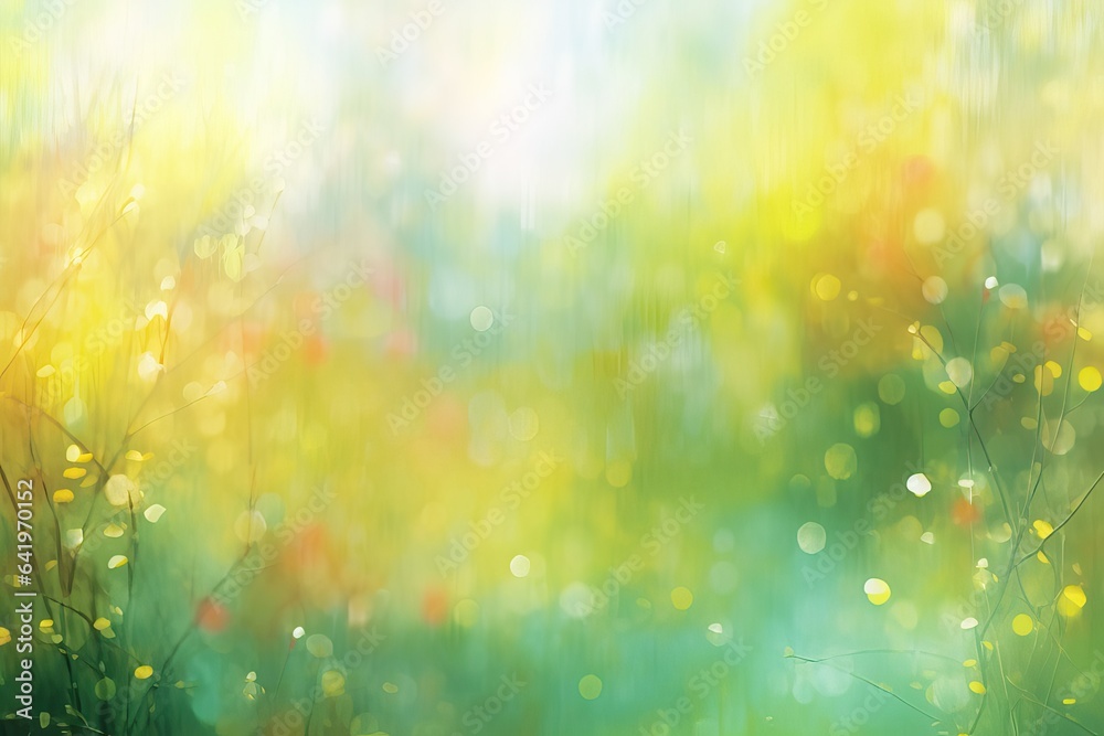 Wall mural day design green soft sun illustration bokeh shiny background abstract pattern nature blur spring na